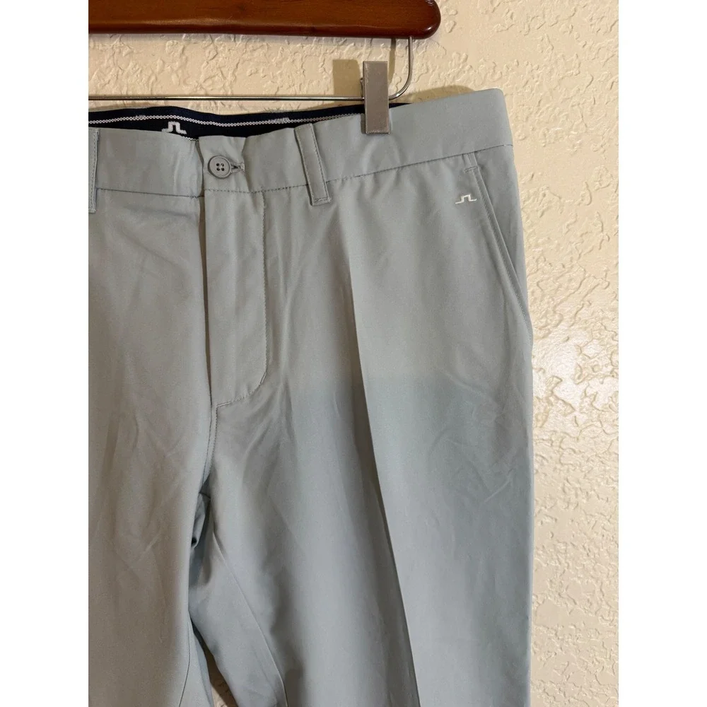 J.Lindeberg Elof Tight Light Poly Pants Light Blue 32/32 Mens Slim Golf Chinos